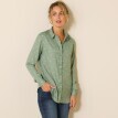 Bluză cu cămașă cu imprimeu cu buline, din poliester reciclat (**)