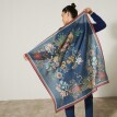 Šátek s potiskem květinového vzoru 100 x 100 cm, vyrobeno ve Francii