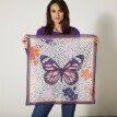 Šátek s potiskem motýla 70 x 70 cm, vyrobeno ve Francii