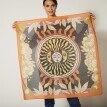 Šátek s potiskem slunce 100 x 100 cm, vyrobeno ve Francii