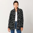 Jachetă din fleece cu fermoar, imprimată