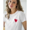 Tričko s výšivkou srdca, jednofarebné