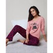 Pijama cu imprimeu Coffee Cat, din bumbac