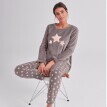 Pijama din fleece, moale la atingere, cu motiv de stea