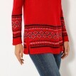 Sweter tunika z żakardowym wzorem