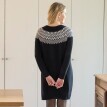 Rochie pulover cu decolteu barcă, tricot jacquard