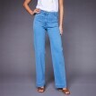 Rovné široké džínsy s vysokým pásom