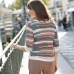 Sweter w paski z ażurowym wzorem