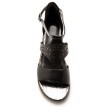 Skórzane sandały z pajetami, czarne