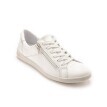 PÉDICONFORT® - Bőr tornacipő cipzárral és fűzővel, fehér színben