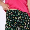 Pijama cu pantaloni 3/4 cu imprimeu "cactus" și fular asortat