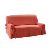 Jednokolorowy bawełniany pokrowiec z wiązaniem na sofę i fotel, lniana bekheta