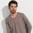 Sweter z dekoltem w szpic, 80% wełna, 20% poliamid