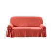 Jednokolorowy bawełniany pokrowiec z wiązaniem na sofę i fotel, lniana bekheta