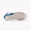Kožené semišové sandále na klinovom podpätku, námornícka modrá