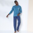 Pyžamové tričko s dlhými rukávmi, modré