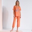 Pijama cu pantaloni 3/4 cu imprimeu "fluture"