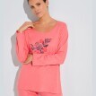 Pijama cu mânecă lungă cu imprimeu "Buchet", bumbac