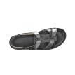 Dwukolorowe skórzane sandały, czarne