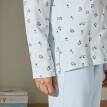 Pijama cu imprimeu lalea și mâneci lungi