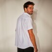 Jednobarevná košile s krátkými rukávy, efekt lnu