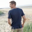 Póló tunéziai nyakkivágással, optikai mintával kötött póló