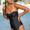 Jednoczęściowy, jednokolorowy strój kąpielowy Solaro z odpinanymi ramiączkami, dla wysokich osób