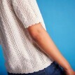 Akrylowy sweter z krótkim rękawem