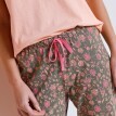 Spodnie od piżamy 3/4 z kwiatowym nadrukiem "Bohème"