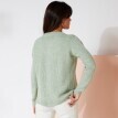 Egyszínű mintás pulóver