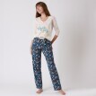 Pyžamové kalhoty s potiskem květin