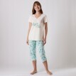 Pantaloni de pijama 3/4 cu imprimeu floral
