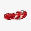 Sandale din piele în două tonuri, roșu