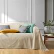 Colombine egyszínű vászon kanapé ágytakaró