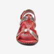Dvojfarebné kožené sandále, červené