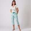 Spodnie od piżamy 3/4 z kwiatowym nadrukiem