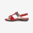 Dvoubarevné kožené sandály, červené