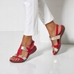 Dwukolorowe skórzane sandały, czerwone
