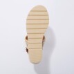 Sandále z 2 materiálov, na klinovom podpätku