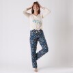 Pantaloni pijama cu imprimeu floral
