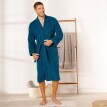 Egyszínű fürdőköpeny kimonó gallérral, felnőtt