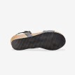 Kožené sandály na klínovém podpatku, černé