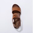Sandály s pásky na suchý zip, kůže s certifikátem LWG