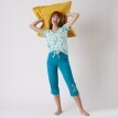Rövid ujjú pizsamaing virágmintás pizsamapóló