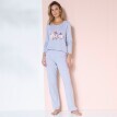 Pijama cu mânecă lungă cu imprimeu "Rêveuse "*, bumbac