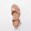Páskové sandály na klínku, béžové/ růžové