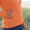 Cipzáras pulóver, egyszínű mintával