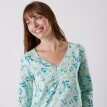 Koszulka piżamowa z długim rękawem i nadrukiem roślinnym