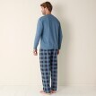 Kockované bavlnené pyžamo s dlhými rukávmi a nohavicami