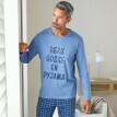 Pijama cu pantaloni și text imprimat